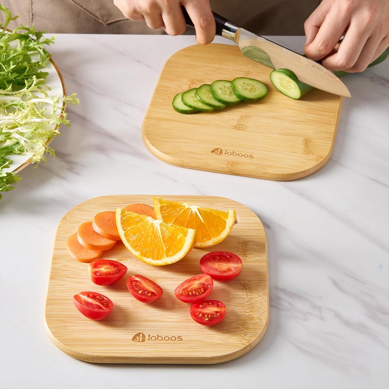 laboos Home Mini Cutting Board Small Fruit Cutting Board Solid Bamboo Wood Board for Baby Infant dormitoryï¼©Set of 2 - Image 5